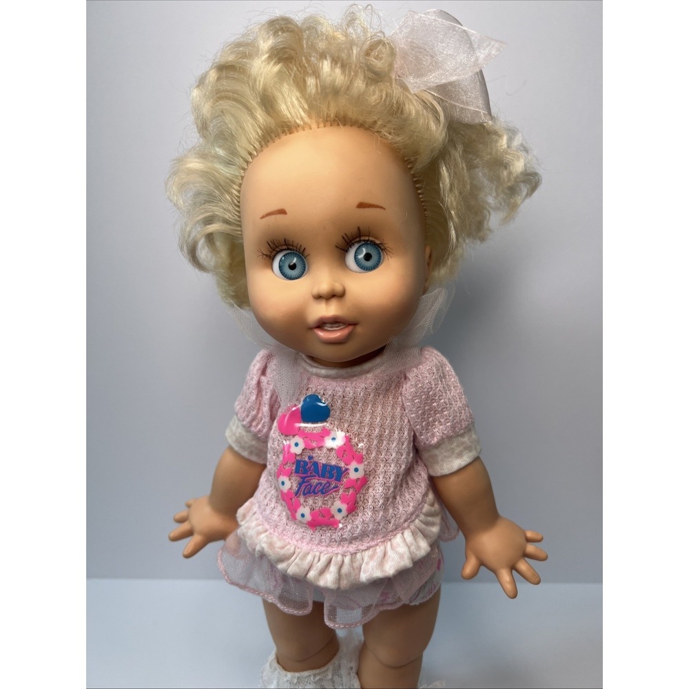 Vintage 1990 Galoob Baby Face So Innocent Cynthia #7 Original Top Blue Eyes - Picture 12 of 16